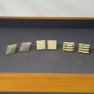 Lot Of 3 Anson Swank & 1 Unbranded Gold And Silver Tone Men's Cufflinks
